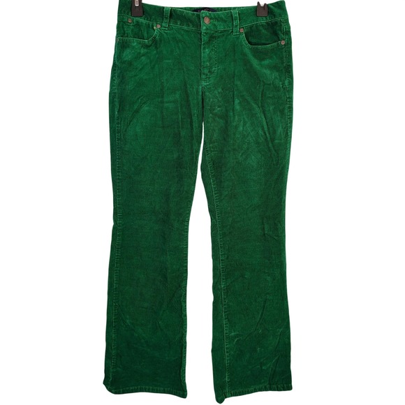 Talbots Pants - Talbots Petites Curvy Straight Leg Corduroy Pants Green 6P Stretch 05/12 fun